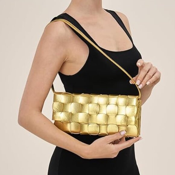 Neiman Marcus Chunli Gold Woven Evening Bag - Picture 1 of 6